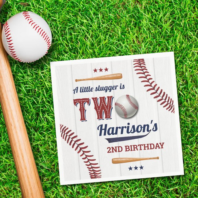 Boys Baseball 2nd Birthday Napkin (Creator Uploaded)
