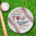 Boys Baseball 2nd Birthday Paper Plate<br><div class="desc">Celebrate in style with these trendy 2nd birthday paper plates. The design is easy to personalise with your own wording and your family and friends will be thrilled when they see these fabulous party plates.</div>