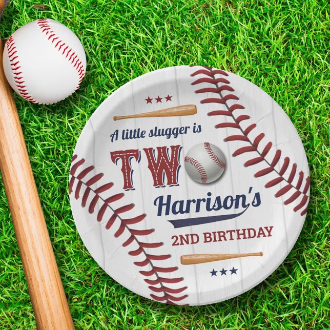 Boys Baseball 2nd Birthday Paper Plate (Creator Uploaded)