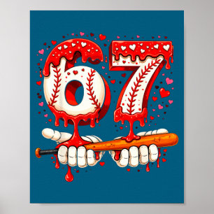 Boys Baseball 67 Ice Cream Drip Poster