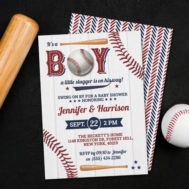 Boys Baseball Baby Shower Invitation (Creator Uploaded)