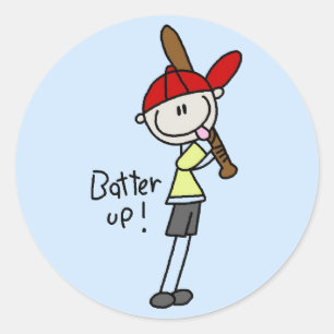 Boys Baseball Batter Up Tshirts and Gifts Classic Round Sticker