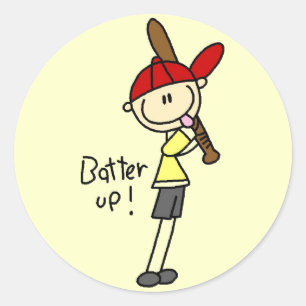 Boys Baseball Batter Up Tshirts and Gifts Classic Round Sticker
