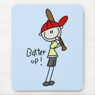 Boys Baseball Batter Up Tshirts and Gifts Mouse Pad