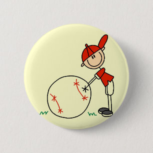 Boys Baseball Customise Tshirts and Gifts 6 Cm Round Badge
