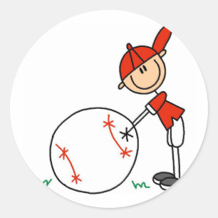 Boys Baseball Customise Tshirts and Gifts Classic Round Sticker