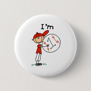 Boy's Baseball I'm 1 6 Cm Round Badge