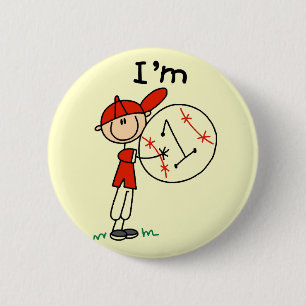 Boy's Baseball I'm 1 Tshirts and Gifts 6 Cm Round Badge
