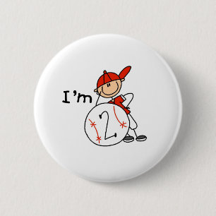 Boy's Baseball I'm 2 6 Cm Round Badge