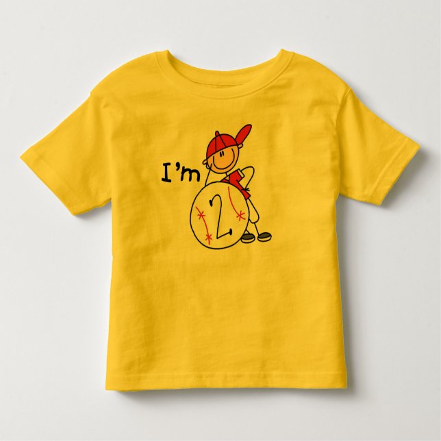 Boy's Baseball I'm 2 Toddler T-Shirt (Front)