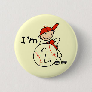 Boy's Baseball I'm 2 Tshirts and Gifts 6 Cm Round Badge