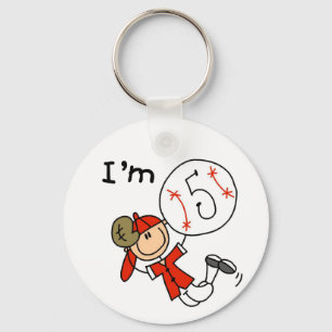Boy's Baseball I'm 5 Tshirts and Gifts Key Ring