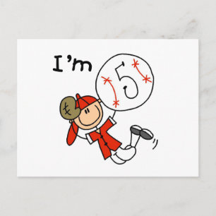 Boy's Baseball I'm 5 Tshirts and Gifts Postcard