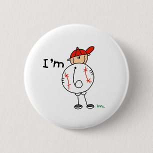 Boy's Baseball I'm 6 Cm Round Badge