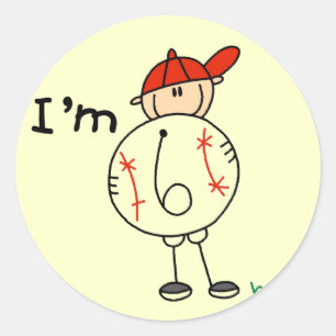 Boy's Baseball I'm 6 Tshirts and Gifts Classic Round Sticker