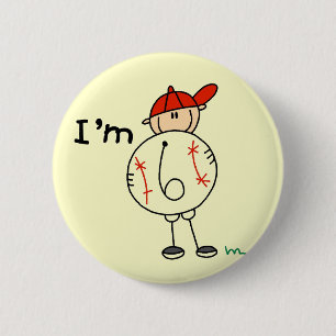 Boy's Baseball I'm 6 Tshirts and Gifts Cm Round Badge
