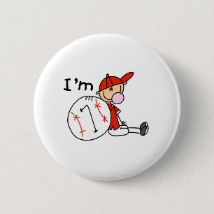 Boy's Baseball I'm 7 6 Cm Round Badge
