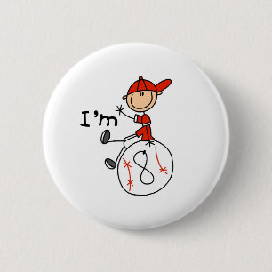 Boys Baseball I'm 8 6 Cm Round Badge