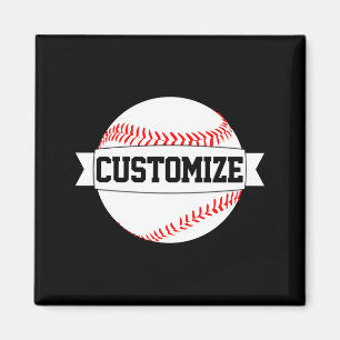 Boys Baseball Player Custom Team School Name T Shi Magnet