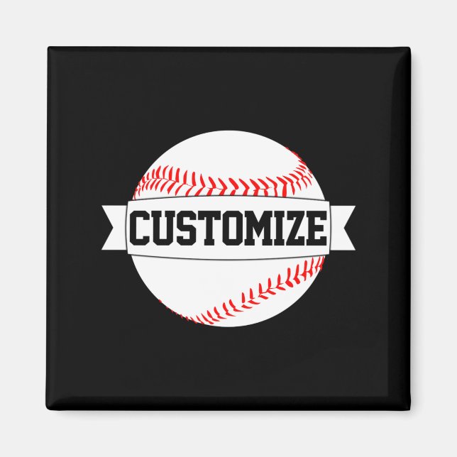 Boys Baseball Player Custom Team School Name T Shi Magnet (Front)