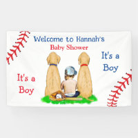 Boy's Baseball Themed Baby Shower 2 Labs and Baby