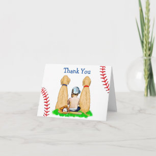 Boy's Baseball Themed Baby Shower Thank You Card