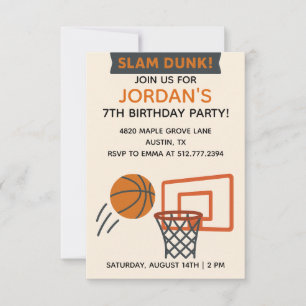 Boys Basketball Birthday • Editable Sports Party Invitation