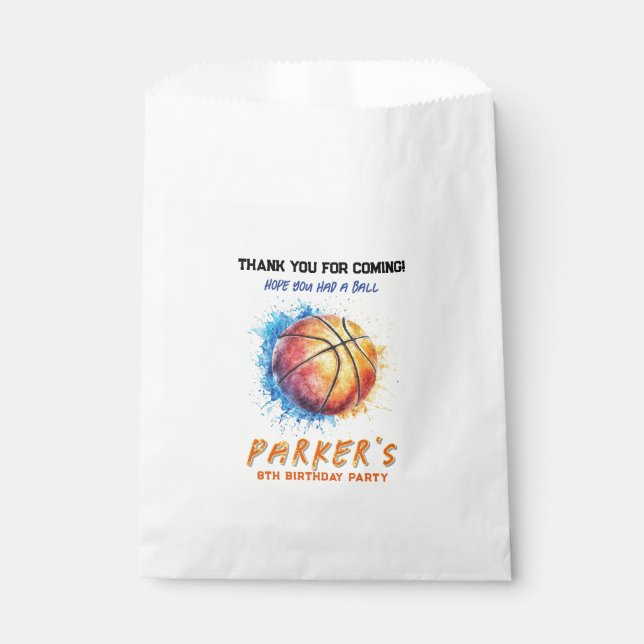 Boys Basketball Birthday Favour Bag (Front)