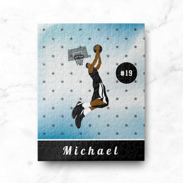 Boys Basketball Player Star Athlete Name & Number  Jigsaw Puzzle (Creator Uploaded)