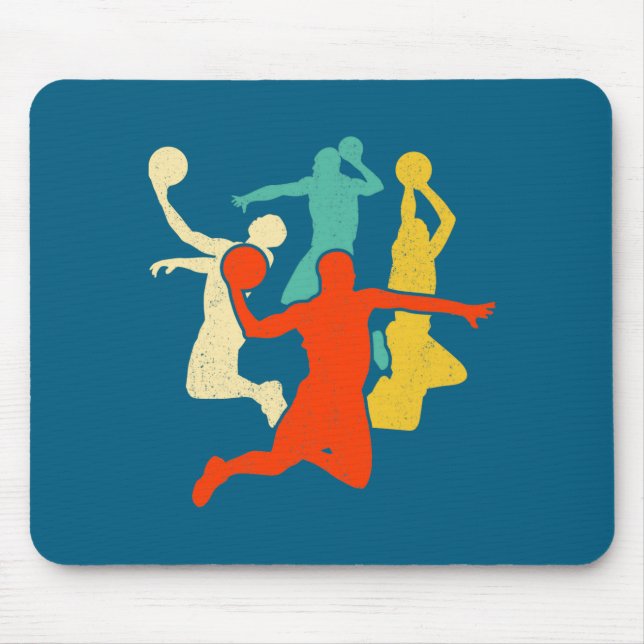 Boys Basketball Retro Vintage Mouse Pad (Front)