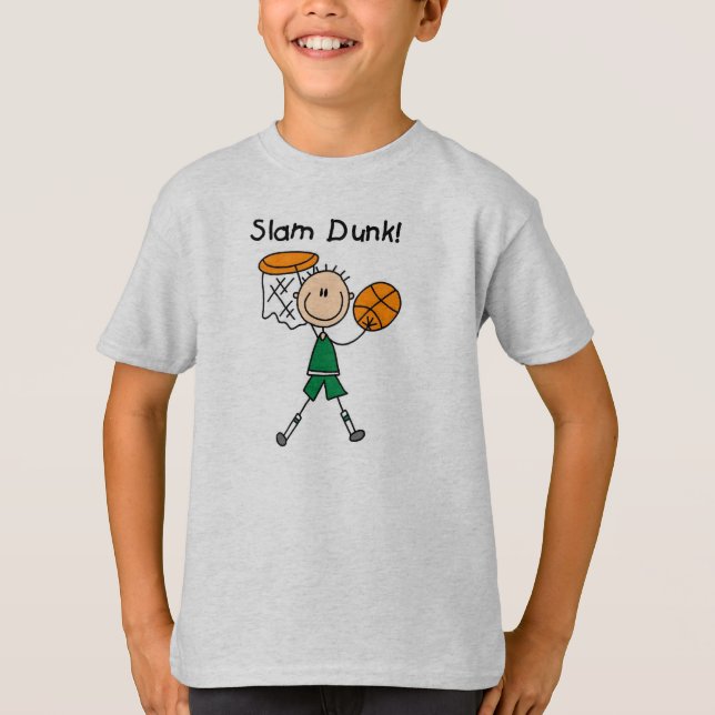 Boys Basketball Slam Dunk T-Shirt (Front)
