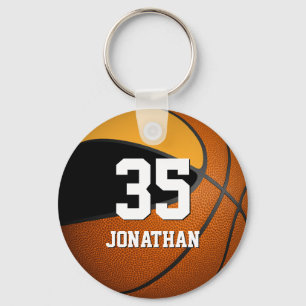boys basketball w black and gold team colours key ring