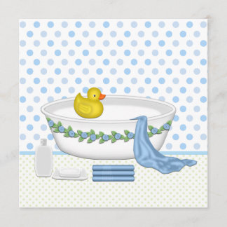 Boys Bath Time Baby Shower Invitation