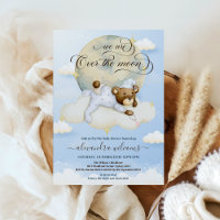 Boys Bear Clouds Over Moon Baby Shower
