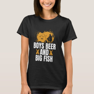 Boys Beer And Big Fish Ice Fishing T-Shirt