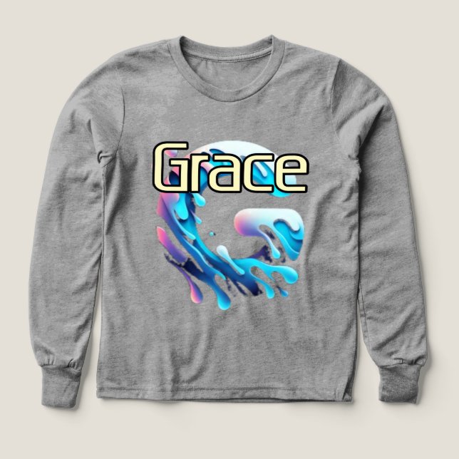 Boys Bella+Canvas Tri-blend Long Sleeve Shirt, Sol (Design Front)