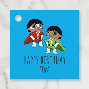 Boys Birthday Action Hero Favour Tags
