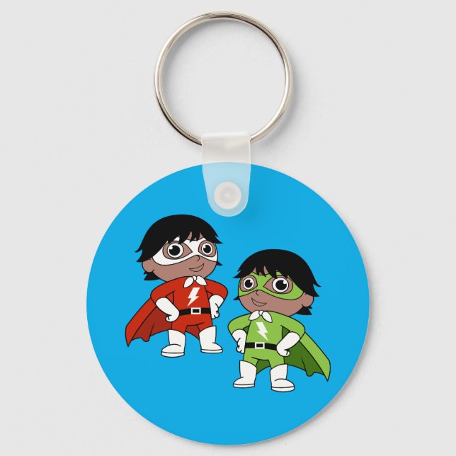 Boys Birthday Action Hero Key Ring (Front)