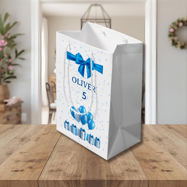 Boys Birthday Gift Bag - Present & Confetti Theme (Creator Uploaded)