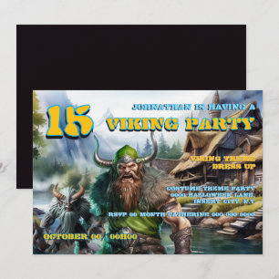 Boys Birthday Invitation 8–16   Viking Warrior 