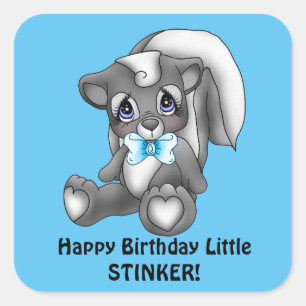 Boys Birthday little stinker sticker