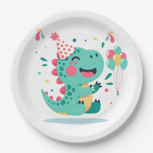 Boys Birthday Paper Plates   Dino Party Tableware