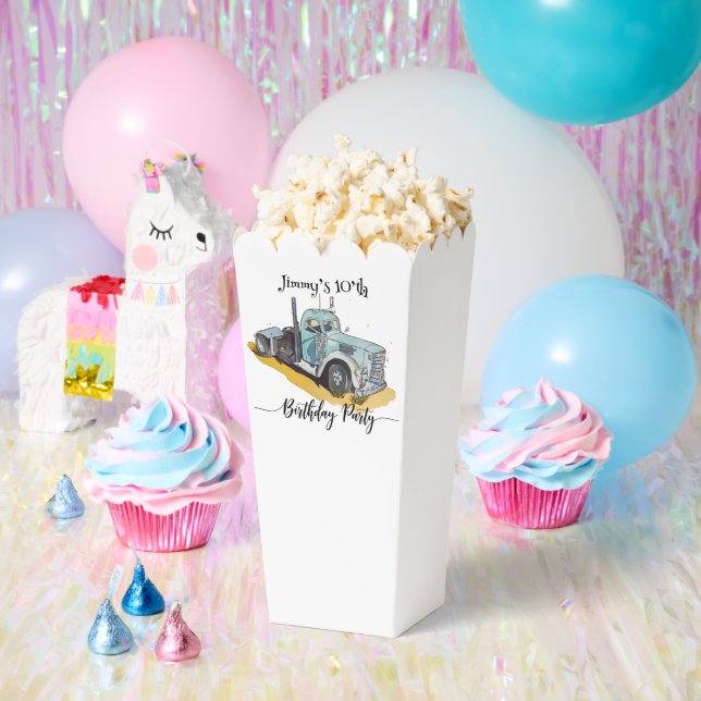 Boys Birthday Party Blue Semi Truck Favour Box (Party)