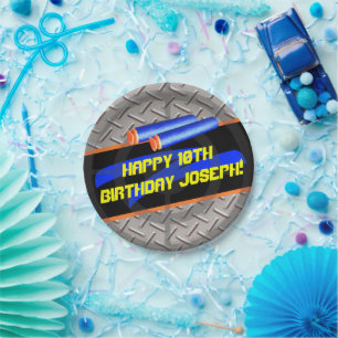 Boys Birthday Party Dart Wars Laser Tag Foam Decor Paper Plate