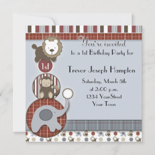 Boys Birthday Party Invitation with Appetizers