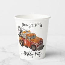 Boys birthday party with wrecker