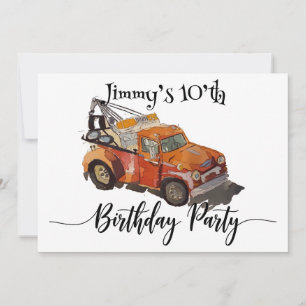 Boys Birthday party with Wrecker Save The Date