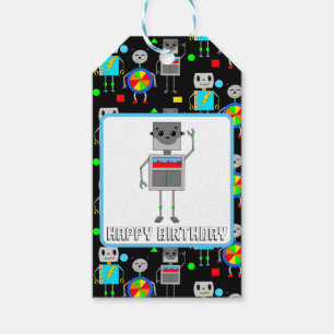 Boy's Birthday Robot To and From Gift Tags