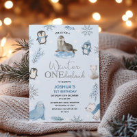 Boys Blue Arctic Winter Onederland 1st Birthday