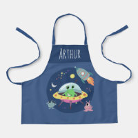 Boys Blue Cute Space Alien and Name